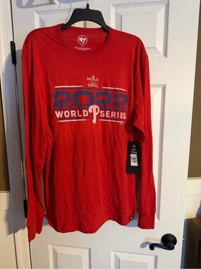 '47 Men's Red 2022 World Series Long-Sleeve Tee - Philadelphia Phillies